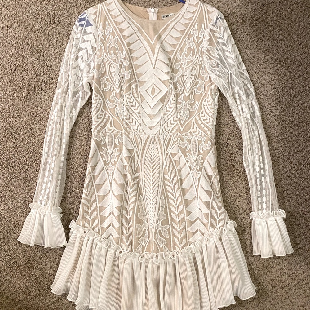 Saints + Secrets Ivory Ruffle Dress